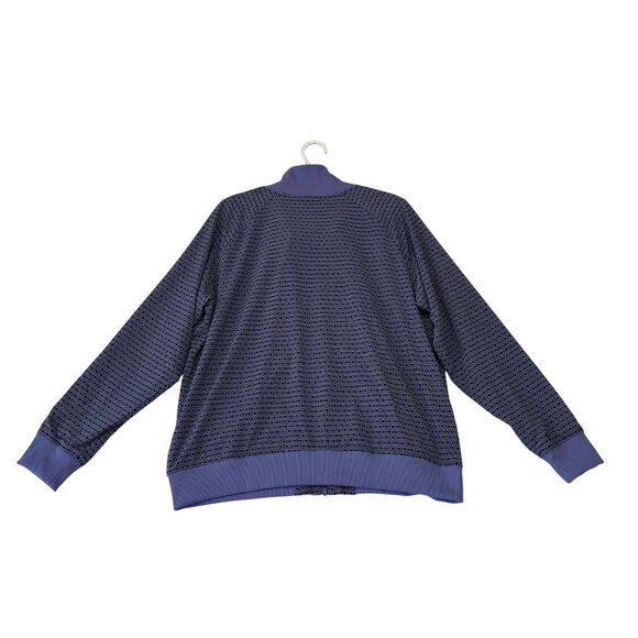 Athleta Brooklyn Bomber Jacket Size XL NWT Purple Geometric Mesh Lined Casual - Picture 2 of 11